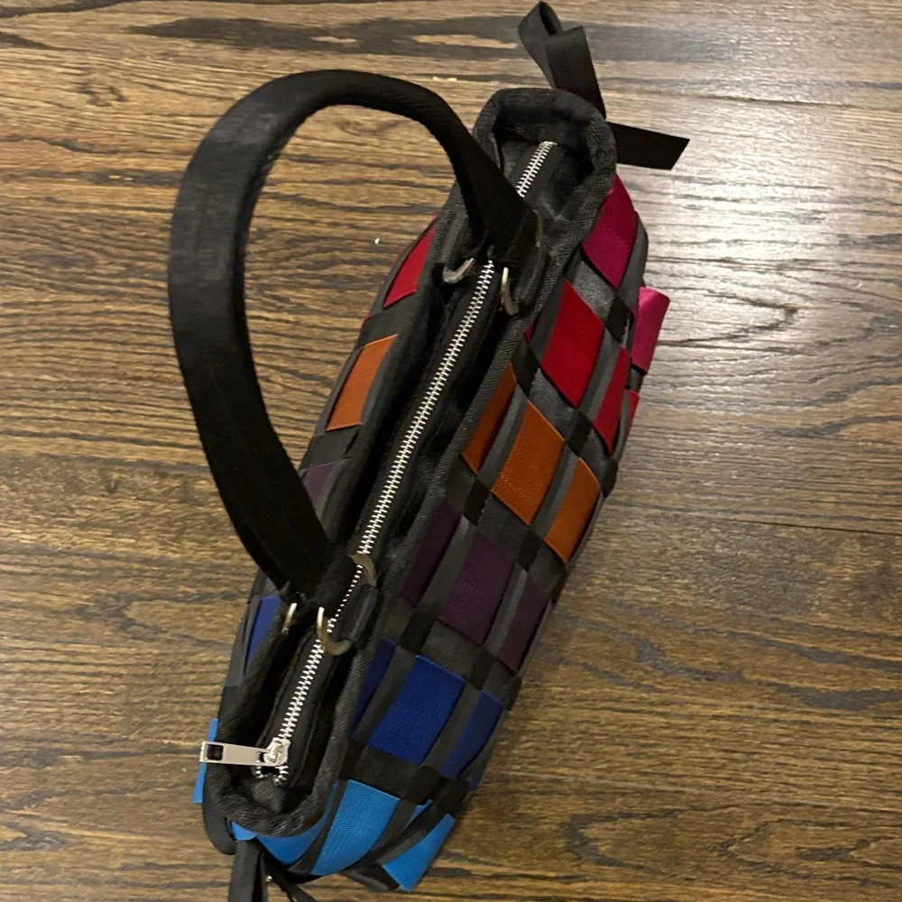 Multicolor Woven Tote Bag